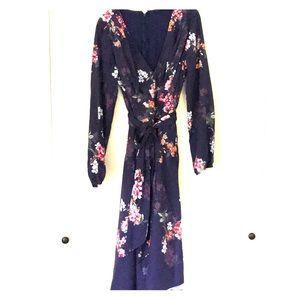 Eshakti pleated floral print crepe midi dress